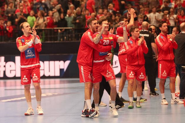 HANDBALL - EHF EURO 2020, AUT vs UKR VIENNA,AUSTRIA,12.JAN.20 - HANDBALL - EHF European Men s Handball Championship 2020, group stage, Austria vs Ukraine. Image shows the rejoicing of AUT. GEPAxpictures xChristianxOrt
