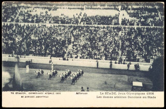 OLYMPIC GAMES 1906 Danish women athletes at the Athens Stadium during the 1906 Olympic Games Inter-City Games celebrating 10 years since the creation of the first Olympic Games in the modern era Credit Collection IM Kharbine Tapabor  KH63193