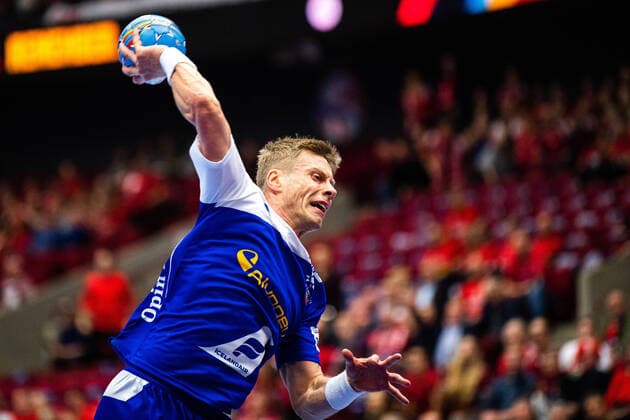 200115 Gudjon Valur Sigurdsson of Iceland during the EHF European Handball Championship match between Iceland and Hungary on January 15, 2020 in Malmö Photo Petter Arvidson BILDBYRAN code PA 92431 bbeng handball handball handball em 2020 european mens handball championship 2020 em 2020 ehf euro 2020 island Hungary hungary,  Copyright: PETTERxARVIDSON BB200115PA023