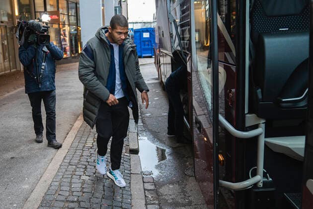 Mads Mensah Larsen Handball mens team leaves their hotel Scandic St Jörgen in Malmoe Thursday, January 16, 2020,  Copyright: MartinxSylvestx COP105 cop spdk20200116-105239-L