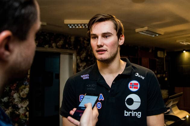 200116 Magnus Abelvik Rod was interviewed by the media during a press meeting with Norway during the EHF European Handball Championship on January 16, 2020 in Malmö Photo Ludvig Thunman BILDBYRAN code LT 35703 bbeng ehf euro 2020 em 2020 european mens handball championship 2020 handball handball handball em 2020 handball handball em 2020 norway norge press meeting press meeting,  Copyright: LUDVIGxTHUNMAN BB200116LT068