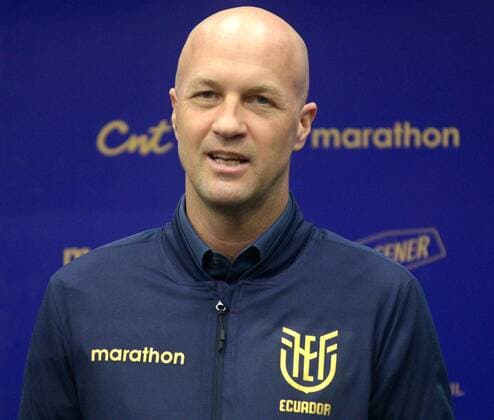 The coach of Ecuador, Jordi Cruyff, offers a press conference, PK, Pressekonferenz this thursday, in Guayaquil, Ecuador 16 January 2020. Cruyff said today that the lack of training with which he will start his management will solve it with simple messages, videos and calls to the players who arrived days before the debut against Argentina for the qualifiers to the World Cup in Qatar 2022. Cruyff will supply lack of training with simple messages to selected !ACHTUNG: NUR REDAKTIONELLE NUTZUNG!  Copyright: xMarcoxPinx AME2487 96252483st