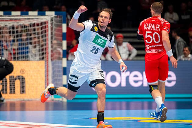 Handball, Men EM 2020, Main Round, Group 1, Belarus Germany Kai Häfner Haefner Germany MT Melsungen Vienna Stadthalle Vienna Austria
