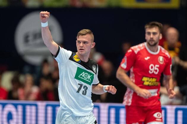 Handball Vienna 16 01 2020 European Championship EM Intermediate round main round Belarus BLR Germany GER Timo Kastening Germany, No 73