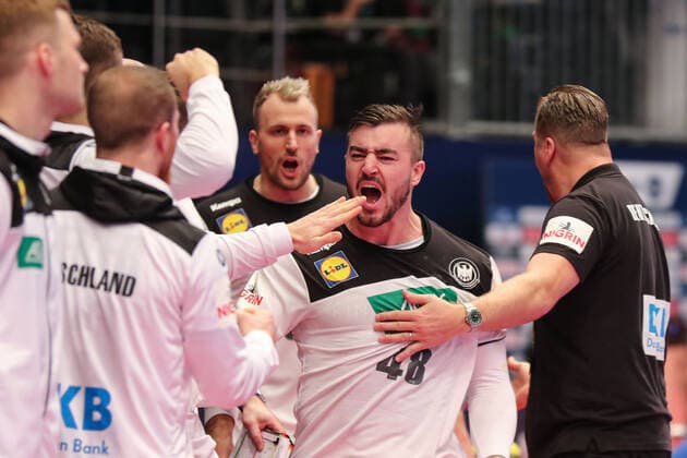 Germany Belarus, EHF Euro 2020 Jannik Kohlbacher Germany 48 , cheers , Vienna Vienna Austria Ice rink