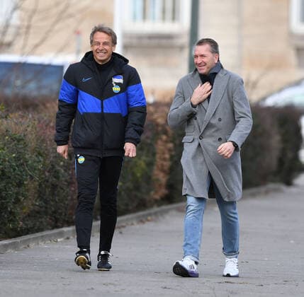Football, men, season 2019 2020, 1 Bundesliga, Hertha BSC, training, from l coach Jürgen Klinsmann Hertha BSC, goalkeeper coach Andreas Köpke Germany, 15 01 2020, Copyright: xMatthiasxKochx
