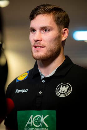 Handball, Men EM 2020, Main Round, Group 1, Media Day Training Germany Johannes Golla Germany SG Flensburg Vienna Stadthalle Vienna Austria