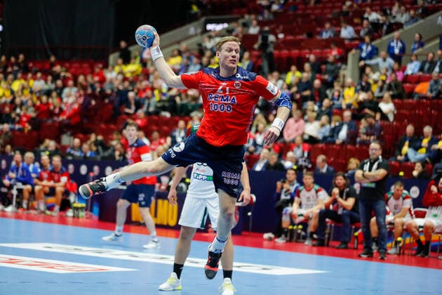 Handball, EM, Norwegen - Ungarn Magnus Gullerud (Norvege) HANDBALL : Norvege vs Hongrie - EHF euro 2020 - main round - 17 01 2020 BertrandDelhomme Panoramic 