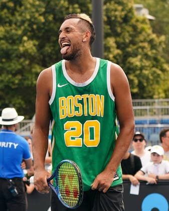 TENNIS AO PRACTICE PREVIEW, Nick Kyrgios of Australia reacts during an Australian Open practice session at Melbourne Park in Melbourne, Saturday, January 18, 2020. ( NO ARCHIVING, EDITORIAL USE ONLY, NO USE IN BOOKS WITHOUT CONSENT MELBOURNE VIC AUSTRALIA  Copyright: xSCOTTxBARBOURx 20200118001442895283