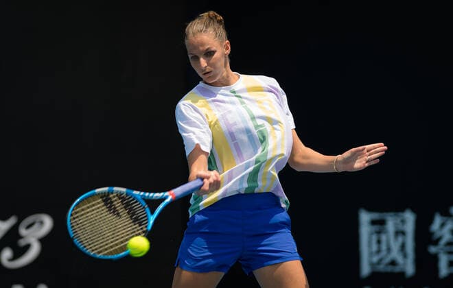January 18, 2020, Melbourne, AUSTRALIA: Karolina Pliskova of the Czech Republic during practice at the 2020 Australian Open Grand Slam tennis tournament 2020 Australian Open, Tennis, Melbourne, Australia, Jan 18 - ZUMAa181 20200118_zaa_a181_050 Copyright: xAFP7x