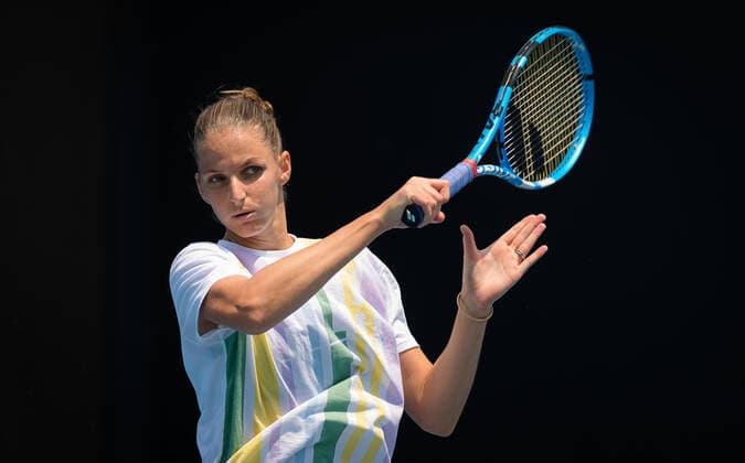 January 18, 2020, Melbourne, AUSTRALIA: Karolina Pliskova of the Czech Republic during practice at the 2020 Australian Open Grand Slam tennis tournament 2020 Australian Open, Tennis, Melbourne, Australia, Jan 18 - ZUMAa181 20200118_zaa_a181_051 Copyright: xAFP7x