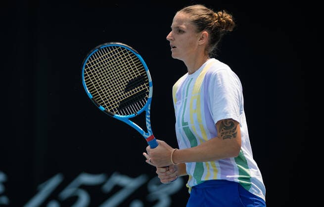 January 18, 2020, Melbourne, AUSTRALIA: Karolina Pliskova of the Czech Republic during practice at the 2020 Australian Open Grand Slam tennis tournament 2020 Australian Open, Tennis, Melbourne, Australia, Jan 18 - ZUMAa181 20200118_zaa_a181_054 Copyright: xAFP7x