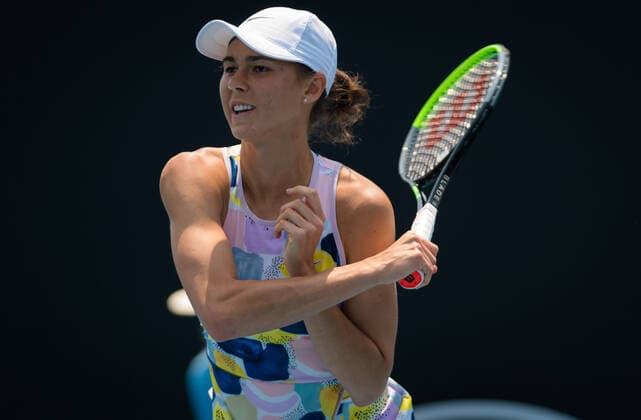 January 18, 2020, Melbourne, AUSTRALIA: Natalia Vikhlyantseva of Russia in action during the final qualifications round at the 2020 Australian Open Grand Slam tennis tournament against Kaja Juvan of Slovenia 2020 Australian Open, Tennis, Melbourne, Australia, Jan 18 - ZUMAa181 20200118_zaa_a181_081 Copyright: xAFP7x