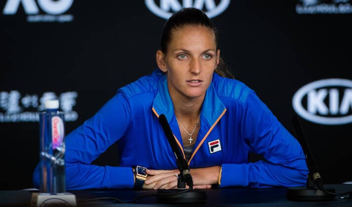 January 18, 2020, Melbourne, AUSTRALIA: Karolina Pliskova of the Czech Republic talks to the media at the 2020 Australian Open Grand Slam tennis tournament 2020 Australian Open, Tennis, Melbourne, Australia, Jan 18 - ZUMAa181 20200118_zaa_a181_102 Copyright: xAFP7x