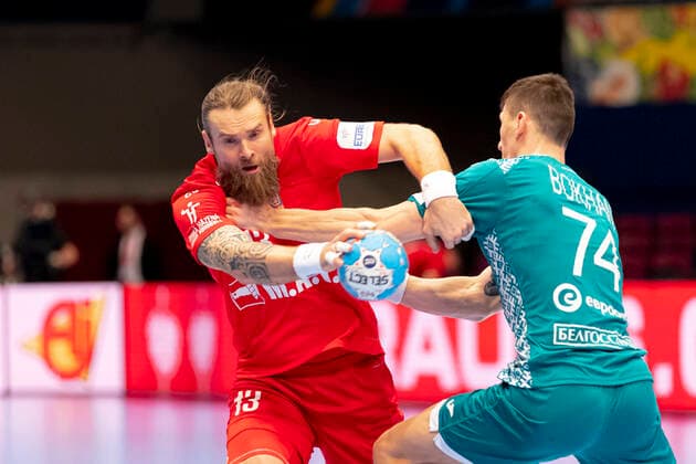 Pavel Horak No 13, Czech Republic vs. Viachaslau Bokhan No 74, Belarus Belarus vs. Czech Republic, Handball, Main Round, EHF Euro 2020, 18 01 20 Vienna Vienna Austria Copyright: xAgentur54Gradx xFelixxKoenigx