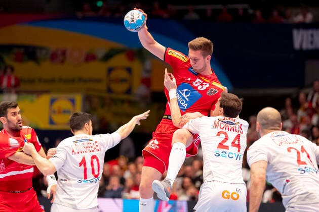 Nikola Bilyk No 53, Austria vs. Viran Morros de Argila No 24, Spain Spain vs. Austria, Handball, Main Round, EHF Euro 2020, 18 01 20 Vienna Vienna Austria Copyright: xAgentur54Gradx xFelixxKoenigx