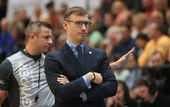 180120 Weißenfels Saxony Anhalt Sports Basketball Bundesliga Central German BC MBC The Wolves MBC Syntainics BG Göttingen Björn Harmsen Trainer MBC