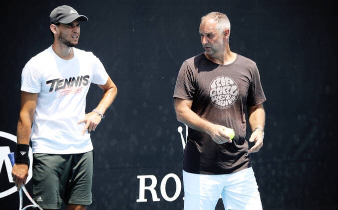 TENNIS - ATP, Tennis Herren WTA, Tennis Damen Australian Open 2020 MELBOURNE,AUSTRALIA,19.JAN.20 - TENNIS - ATP World Tour WTA Tour, Grand Slam, Australian Open, preview. Image shows Dominic Thiem (AUT) and Thomas Muster. GEPAxpictures xMatthiasxHauer