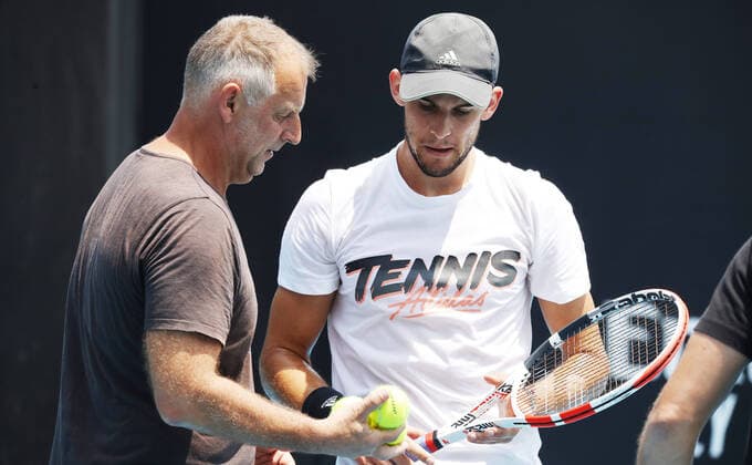 TENNIS - ATP, Tennis Herren WTA, Tennis Damen Australian Open 2020 MELBOURNE,AUSTRALIA,19.JAN.20 - TENNIS - ATP World Tour WTA Tour, Grand Slam, Australian Open, preview. Image shows Thomas Muster and Dominic Thiem (AUT). GEPAxpictures xMatthiasxHauer