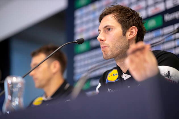 Uwe Gensheimer No. 3, Germany looks depressed depressed disappointed at the press conference Press conference of the DHB, Handball, main round, EHF Euro 2020, 19 01 20 Vienna Vienna Austria Copyright: xAgentur54Gradx xFelixxKoenigx