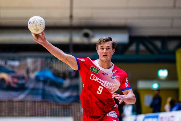 Jonathan Carlsbogard 9 TBV Lemgo Lippe during the match HSV Handball and TBV Lemgo Lippe at the Peugeot Cup 2020 in the Anhalt Arena on 19 January 2020 in Dessau Rosslau, Saxony Anhalt, Germany