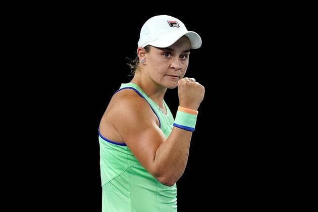 Sport Bilder des Tages AUSTRALIAN OPEN DAY 1, Ashleigh Barty of Australia reacts during her first round match against Lesia Tsurenko of Ukraine on day one of the Australian Open tennis tournament at Rod Laver Arena in Melbourne, Monday, January 20, 2020. ( NO ARCHIVING, EDITORIAL USE ONLY, NO USE IN BOOKS WITHOUT CONSENT MELBOURNE VIC AUSTRALIA  Copyright: xMICHAELxDODGEx 20200120001443384399