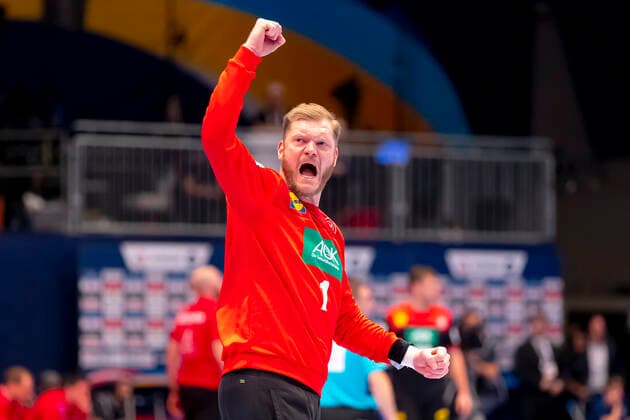 Johannes Bitter No. 1, Germany rejoices Austria vs. Germany, Handball, main round, EHF Euro 2020, 20 01 20 Vienna Vienna Austria Copyright: xAgentur54Gradx xFelixxKoenigx