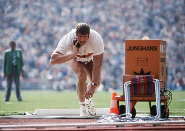 BAU Deutschland 1972 München Olympische Spiele, Kugelstoßen Männer, Heinfried Birlenbach (BRD) *** BAU Germany 1972 Munich Olympic Games, shot put men, Heinfried Birlenbach BRD