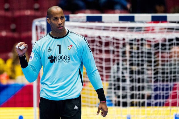 200119 Goalkeeper Alfredo Quintana Bravo of Portugal during the EHF European Handball Championship match between Portugal and Slovenia on January 21, 2020 in Malmö Photo Ludvig Thunman BILDBYRAN code LT 35714 bbeng ehf euro 2020 em 2020 european mens handball championship 2020 handball handball handballs in 2020 handball handball em 2020 portugal slovenia slovenia,  Copyright: LUDVIGxTHUNMAN BB200119LT128