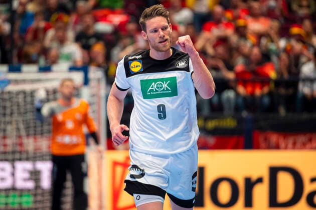 Handball, Men EM 2020, Main Round, Group 1, Czech Republic Germany Tobias Reichmann Germany MT Melsungen Joy Emotion Vienna Stadthalle Vienna Austria