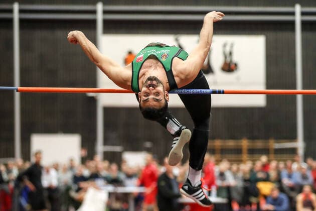 High jump with music Meeting 2020 Cologne Miguel Angel Sancho ESP Cologne, Germany 22 January 2020 High jump with music Meeting 2020 Cologne Copyright: xBEAUTIFULxSPORTS Footcornerx