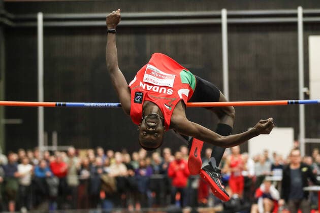 High jump with music Meeting 2020 Cologne Mohamed Younis SUD Cologne, Germany 22 January 2020 High jump with music Meeting 2020 Cologne Copyright: xBEAUTIFULxSPORTS Footcornerx
