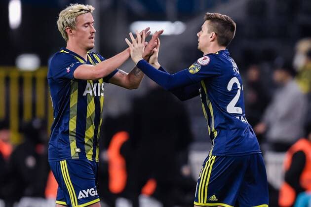 (L-R) Maximilian Kruse of Fenerbahce SK, Miha Zajc of Fenerbahce SK during the Ziraat Turkiye Kupasi (Turkish Cup) match between Fenerbahce AS and Istikbal Mobilya Kayserispor at the Ulker Stadyumu Sukru Saracoglu on January 21, 2020 in Istanbul, Turkey Ziraat Turkiye Kupasi (Turkish Cup) 2019 2020 xVIxANPxSportx xGerritxvanxKeulenxIVx 405056536