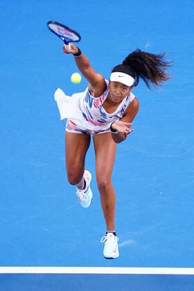 AUSTRALIAN OPEN DAY 5, Naomi Osaka of Japan serves during her third round match against Coco Gauff of the USA on day five of the Australian Open tennis tournament at Rod Laver Arena in Melbourne, Friday, January 24, 2020. ( NO ARCHIVING, EDITORIAL USE ONLY, NO USE IN BOOKS WITHOUT CONSENT MELBOURNE VIC AUSTRALIA  Copyright: xSCOTTxBARBOURx 20200124001444142463