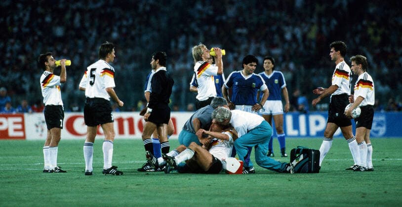 Deutschland - Argentinien Italien, Rom, 08.07.1990, Fussball, FIFA WM 1990 in Italien, Finale, DFB Deutschland - Argentinien (1:0): Guido Buchwald (Deutschland). *** Germany Argentina Italy, Rome, 08 07 1990, Football, FIFA World Cup 1990 in Italy, Final, DFB Germany Argentina 1 0 Guido Buchwald Germany