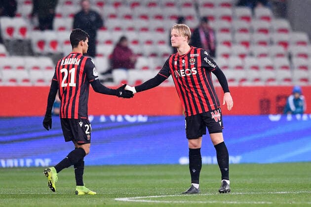 JOIE - 09 KASPER DOLBERG (NICE) FOOTBALL : Nice vs Rennes - Ligue 1 Conforama - 24 01 2020 FEP Panoramic 