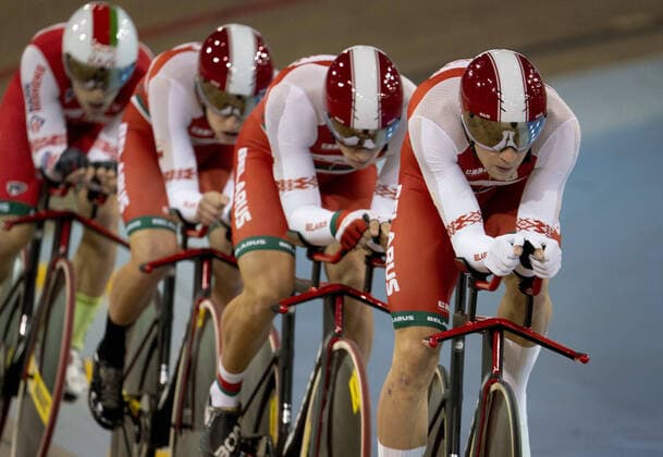 January 24, 2020, Milton, Ontario, Canada: Team Belarus competes during the first round of men s team pursuit at the Tissot Track cycling, Rad, Radsport, Bahnrad, Bahn World Cup in Milton, Ontario on Friday, January 24, 2020. Cycling 2020 - Tissot Track Cycling World Cup - Canada - ZUMAp131 20200124_zap_p131_043 Copyright: xPeterxPowerx