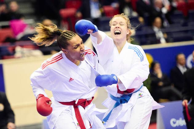 Anne Laure Florentin (Fra) vs Charlotte Grimm (Ger) +68kg KARATE : Open de Paris 2020 - Karate - 25 01 2020 JBAutissier Panoramic 