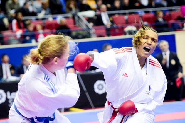 Anne Laure Florentin (Fra) vs Charlotte Grimm (Ger) +68kg KARATE : Open de Paris 2020 - Karate - 25 01 2020 JBAutissier Panoramic 