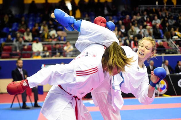 Anne Laure Florentin (Fra) vs Charlotte Grimm (Ger) +68kg KARATE : Open de Paris 2020 - Karate - 25 01 2020 JBAutissier Panoramic 
