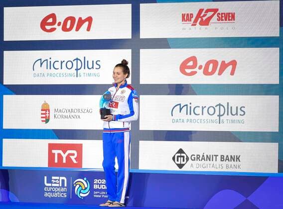Best Goal Keeper KARNAUKH Anna RUS Russia Podium Ceremonies Budapest 25 01 2020 Duna Arena XXXIV LEN European Water polo, Wasserball Championships 2020 Photo Â©Pasquale Mesiano Deepbluemedia Insidefoto PasqualexMesiano