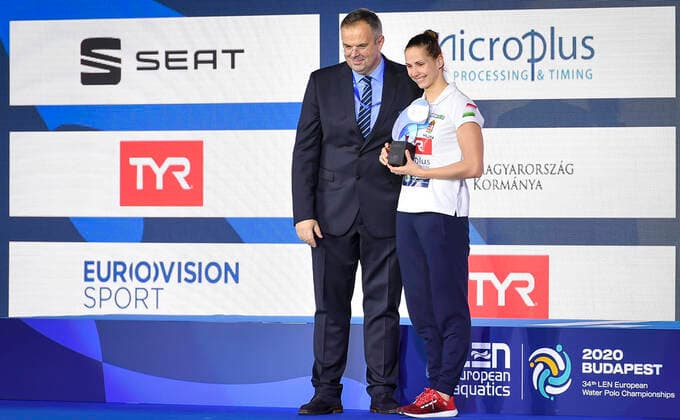 Best Women Player HUN Hungary Podium Ceremonies Budapest 25 01 2020 Duna Arena XXXIV LEN European Water polo, Wasserball Championships 2020 Photo Â©Pasquale Mesiano Deepbluemedia Insidefoto PasqualexMesiano