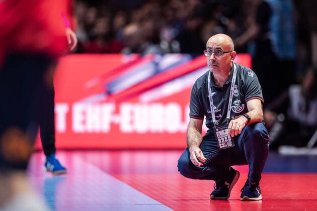 200126 Jordi Ribera Romans, head coach of Spain, during the EHF European Handball Championship final between Spain and Croatia on January 26, 2020 in Stockholm,  Copyright: JESPERxZERMAN BB200126JZ013