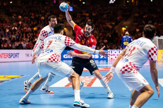 200126 Raul Entrerrios Rodriguez of Spain during the EHF European Handball Championship final between Spain and Croatia on January 26, 2020 in Stockholm,  Copyright: JESPERxZERMAN BB200126JZ014