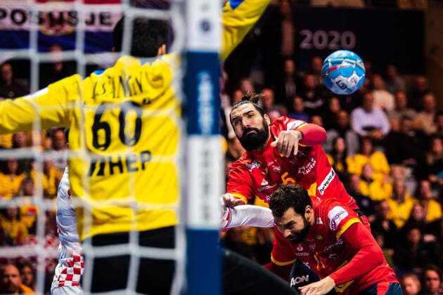 200126 Jorge Maqueda Peno of Spain during the EHF European Handball Championship final between Spain and Croatia on January 26, 2020 in Stockholm,  Copyright: JESPERxZERMAN BB200126JZ016