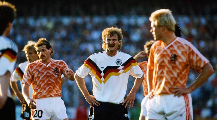Germany Netherlands Germany, Hamburg, 21 06 1988, football, UEFA Euro 1988 in Germany, semi-finals, Germany Netherlands 1 2 Rudoi Völler Germany