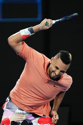 AUSTRALIAN OPEN DAY 8, Nick Kyrgios of Australia smashes his racquet during his fourth round match against Rafael Nadal of Spain on day eight of the Australian Open tennis tournament at Rod Laver Arena in Melbourne, Monday, January 27, 2020. ( NO ARCHIVING, EDITORIAL USE ONLY, NO USE IN BOOKS WITHOUT CONSENT MELBOURNE VIC AUSTRALIA  Copyright: xSCOTTxBARBOURx 20200127001444929728