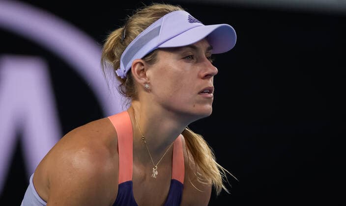 January 27, 2020, Melbourne, AUSTRALIA: Angelique Kerber of Germany in action during her fourth round match at the 2020 Australian Open Grand Slam tennis tournament against Anastasia Pavlyuchenkova of Russia 2020 Australian Open, Tennis, Melbourne, Australia, Jan 27 - ZUMAa181 20200127_zaa_a181_140 Copyright: xAFP7x