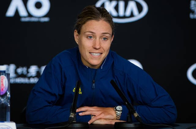 January 27, 2020, Melbourne, AUSTRALIA: Angelique Kerber of Germany talks to the media after her round match at the 2020 Australian Open Grand Slam tennis tournament against Anastasia Pavlyuchenkova of Russia 2020 Australian Open, Tennis, Melbourne, Australia, Jan 27 - ZUMAa181 20200127_zaa_a181_148 Copyright: xAFP7x