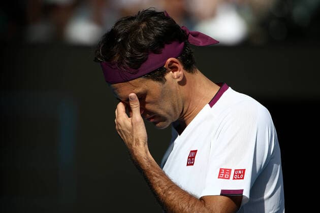 AUSTRALIAN OPEN DAY 9, Roger Federer of Switzerland reacts during his fifth round match against Tennys Sandgren of the USA on day nine of the Australian Open tennis tournament at Rod Laver Arena in Melbourne, Tuesday, January 28, 2020. ( NO ARCHIVING, EDITORIAL USE ONLY, NO USE IN BOOKS WITHOUT CONSENT MELBOURNE VIC AUSTRALIA  Copyright: xROBxPREZIOSOx 20200128001445162756